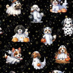 Chien fantôme fond étoilé