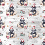 Danois de Noël sur coussin fond gris