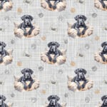 Danois sur coussin fond lin