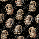 Gnome beige lainage fond lainage étoile dorée