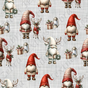 Gnome et reine fond lin gris