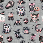 Halloween girly fond gris