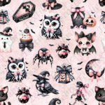 Halloween girly fond pois