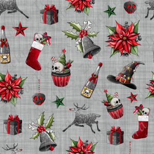 Noël creepy fond gris