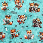 Renard hockey fond aqua