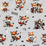Renard hockey fond gris