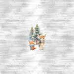 Animaux en forêt en hiver fond gris