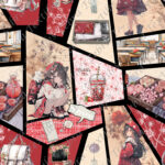 Animé girl back to school fond noir