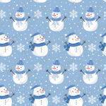 Bonhomme de neige fond bleu pâle