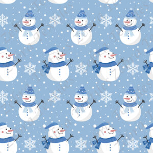Bonhomme de neige fond bleu pâle