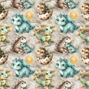 Dino cute aqua fond taupe
