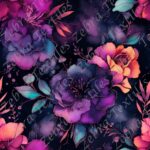 Fleur mauve rose fond noir