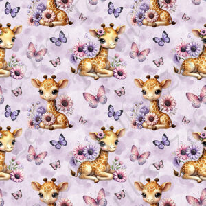 Girafe et papillon