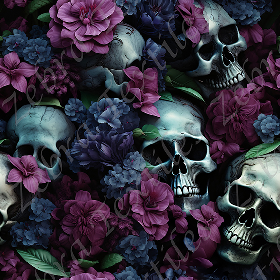 Gothique Skull et fleur