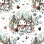 Lapin et chevreuil fond blanc