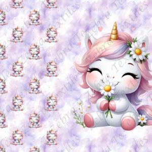 Licorne et coeur fond mauve Panneau