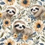 Paresseux et fleur jaune