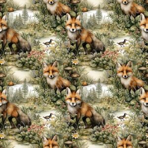 Renard roux en forêt