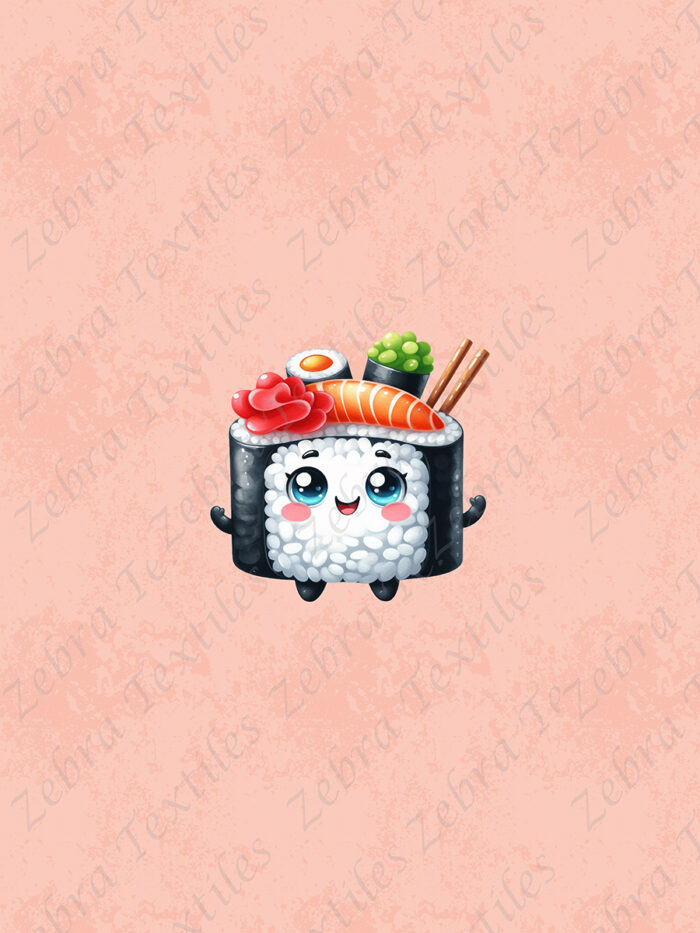 Sushi kawaii fond corail