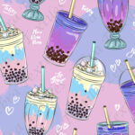 Bubble tea bleuet et guimauve