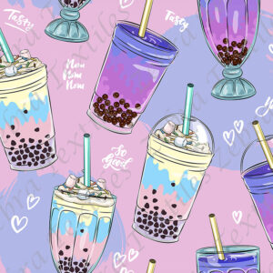 Bubble tea bleuet et guimauve