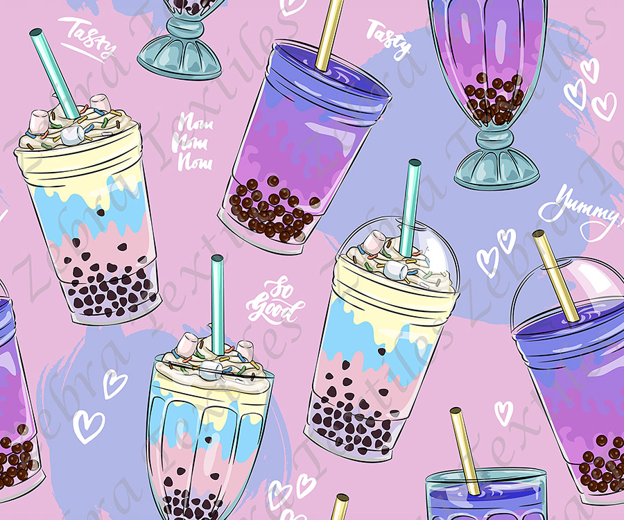 Bubble tea bleuet et guimauve