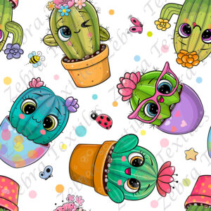 Cactus grands yeux fond pois