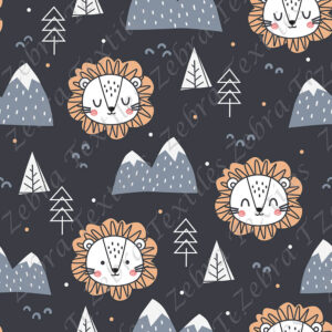 Face de lion et montagne fond marine