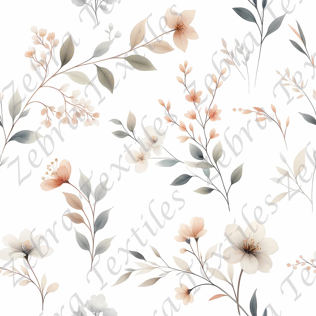 Floral chic fond blanc