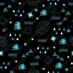 Forme abstraite blanche et aqua fond noir