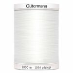 Fil de polyester tout usage Gutermann 1000m nouveau blanc