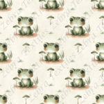Grenouille verte fond crème