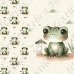 Grenouille verte fond crème Panneau doudou