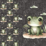 Grenouille verte fond lin Panneau doudou