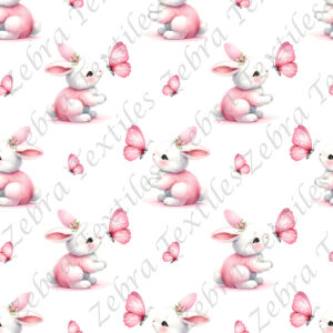Lapin et papillon fond blanc