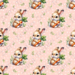 Lapin fluffy et carotte fond pois
