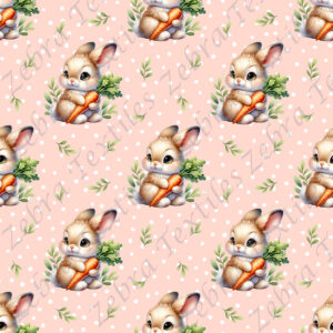 Lapin fluffy et carotte fond pois