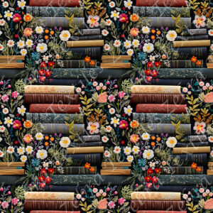 Livre brodé et fleur sauvage