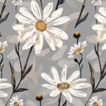 Marguerite fond gris