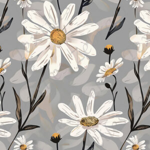 Marguerite fond gris