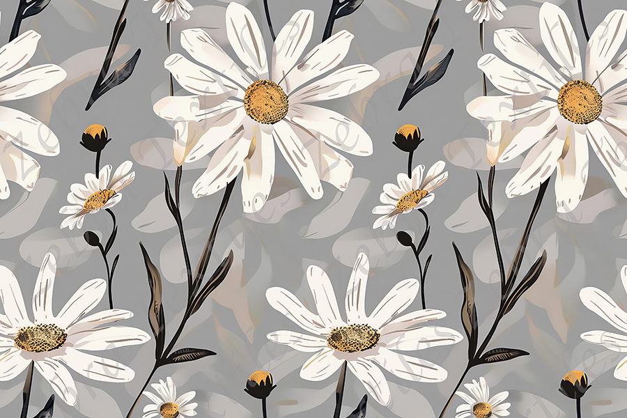 Marguerite fond gris