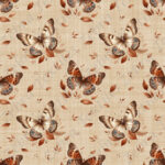 Papillon et feuille d'automne fond sable