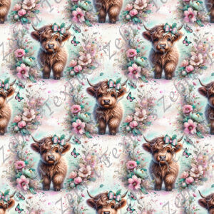 Vache mignonne et fleur
