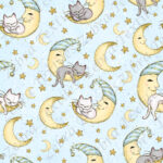 Collection chat nuit fond bleu