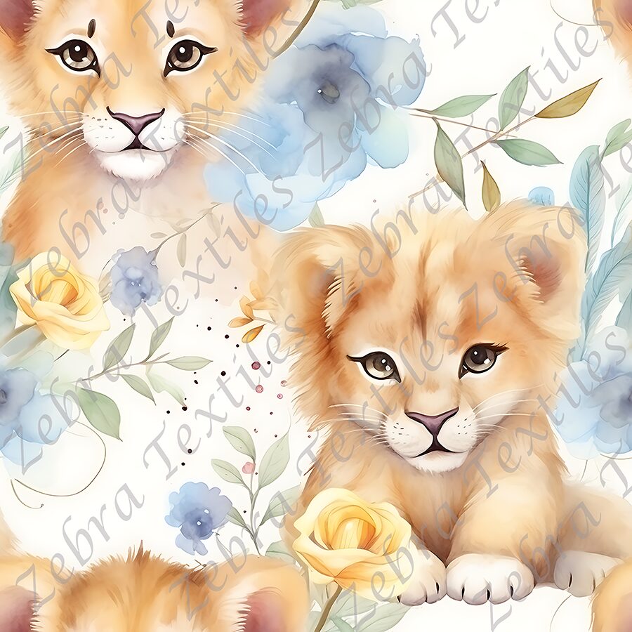 Bébé lion floral