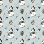 Bonhomme de neige plaid noir fond pois