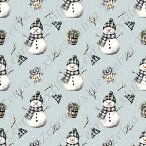 Bonhomme de neige plaid noir fond pois
