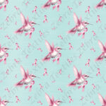 Colibri cancer fond aqua