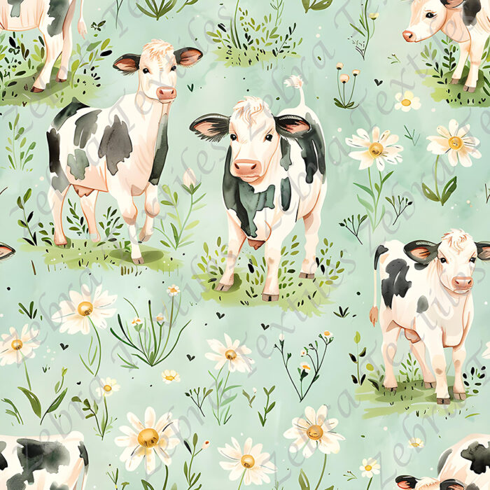 Vache et fleur blanche