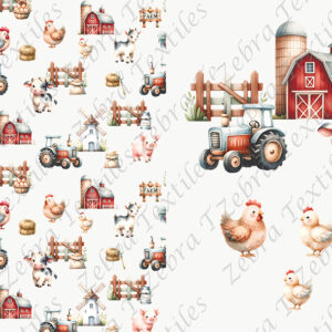 Animaux de la ferme fond taupe Panneau doudou